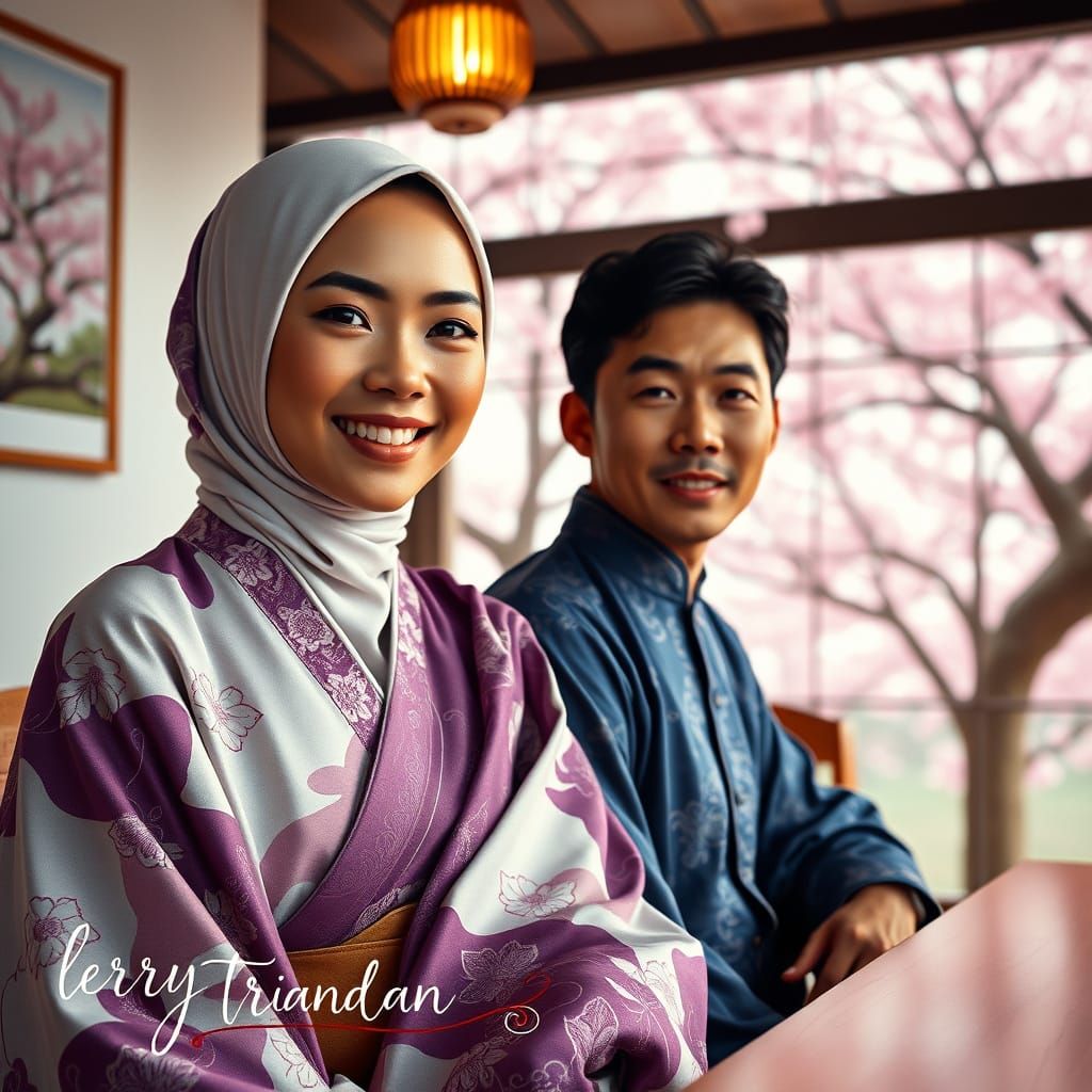 Hyperrealistic Asian Culture Portrait in Traditional Attire
