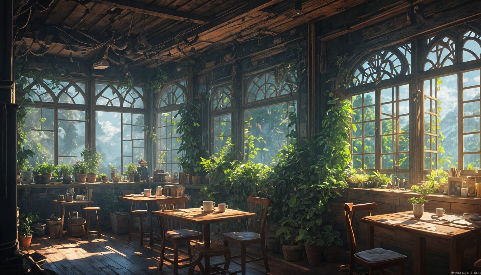 Anime-Inspired Lofi Morning Scene with Coffee and Bible