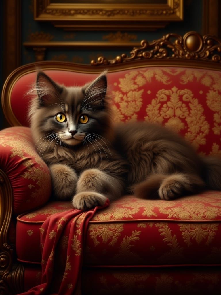 Opulent Pet Portrait in Baroque Style