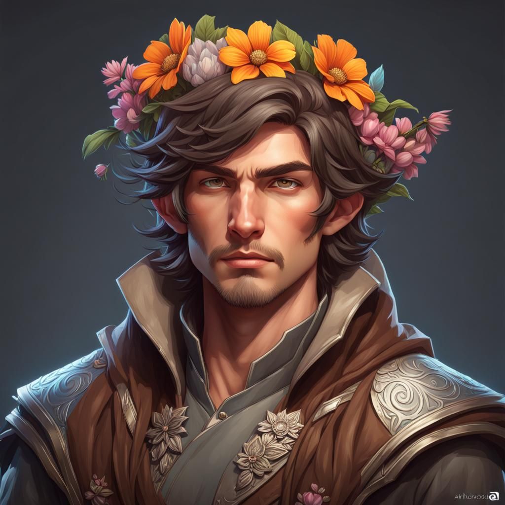 Charming Rock Gnome Portrait with Silver Eyes