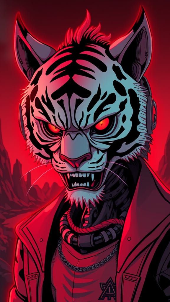 Cyberpunk Cyborg Wendigo in Giger-esque Dystopia