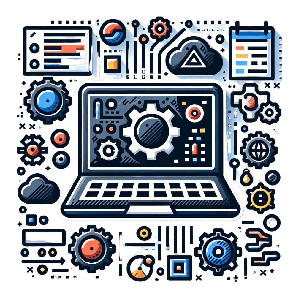 Flat Design Vector Icon of Laptop Representing Coding and We...