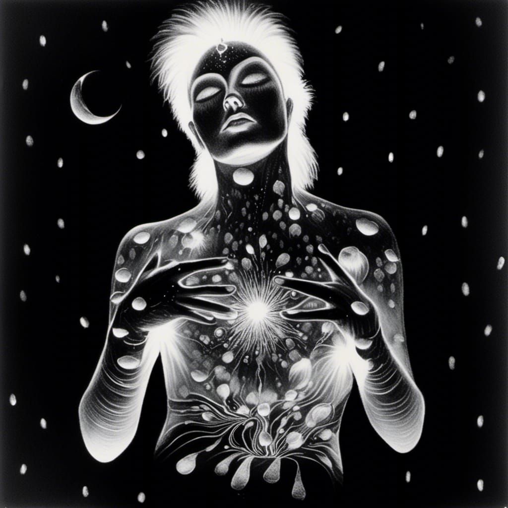 Dew Drops in a Surreal Dark Fantasy Style