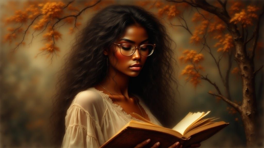 African American Woman in Antiquated Ambiance