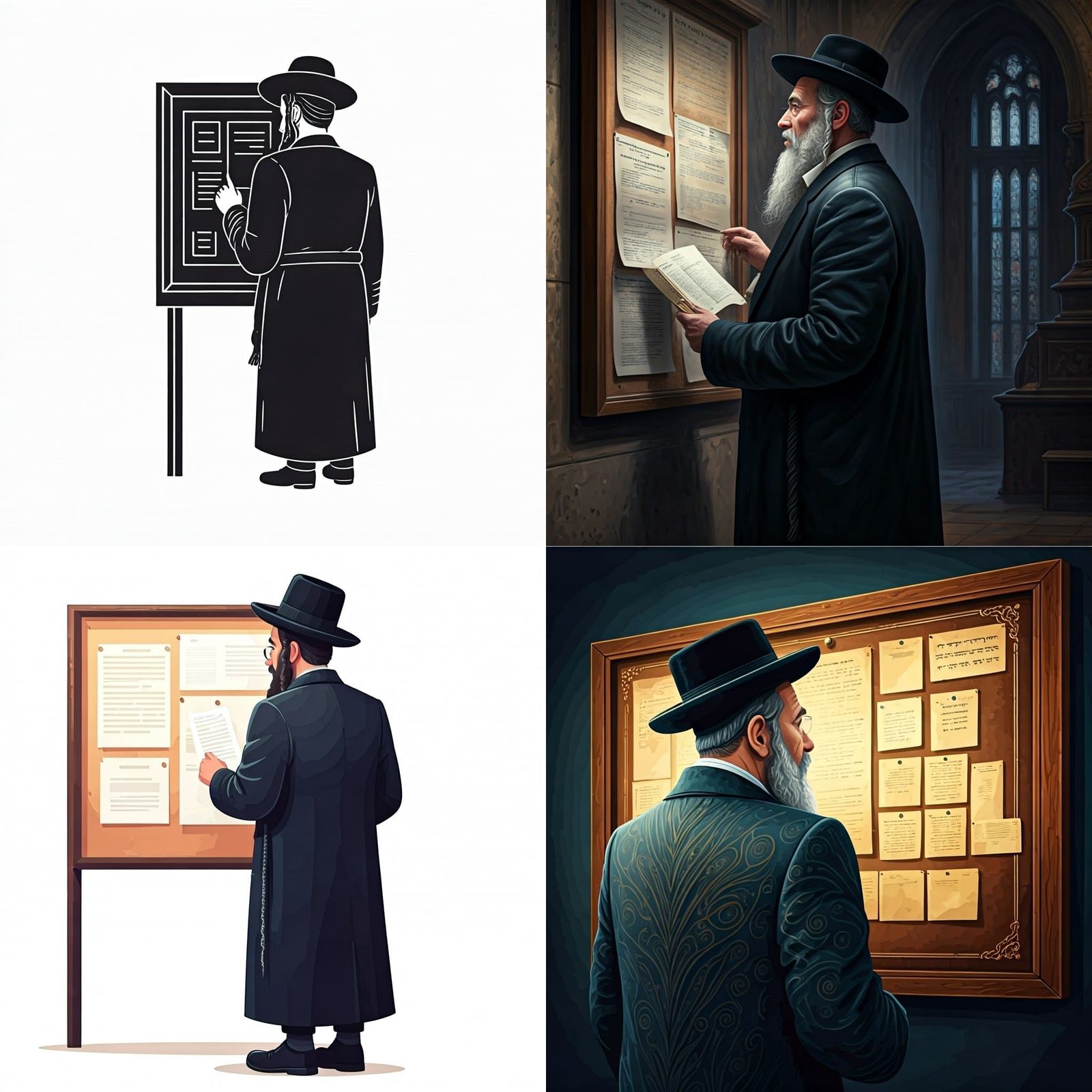 Traditional Chassidic Rabbi in Thoughtful Contemplation