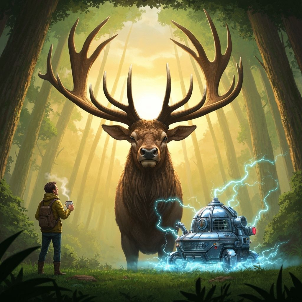 Time Traveler Amazed By Giant Irish Elk Antlers