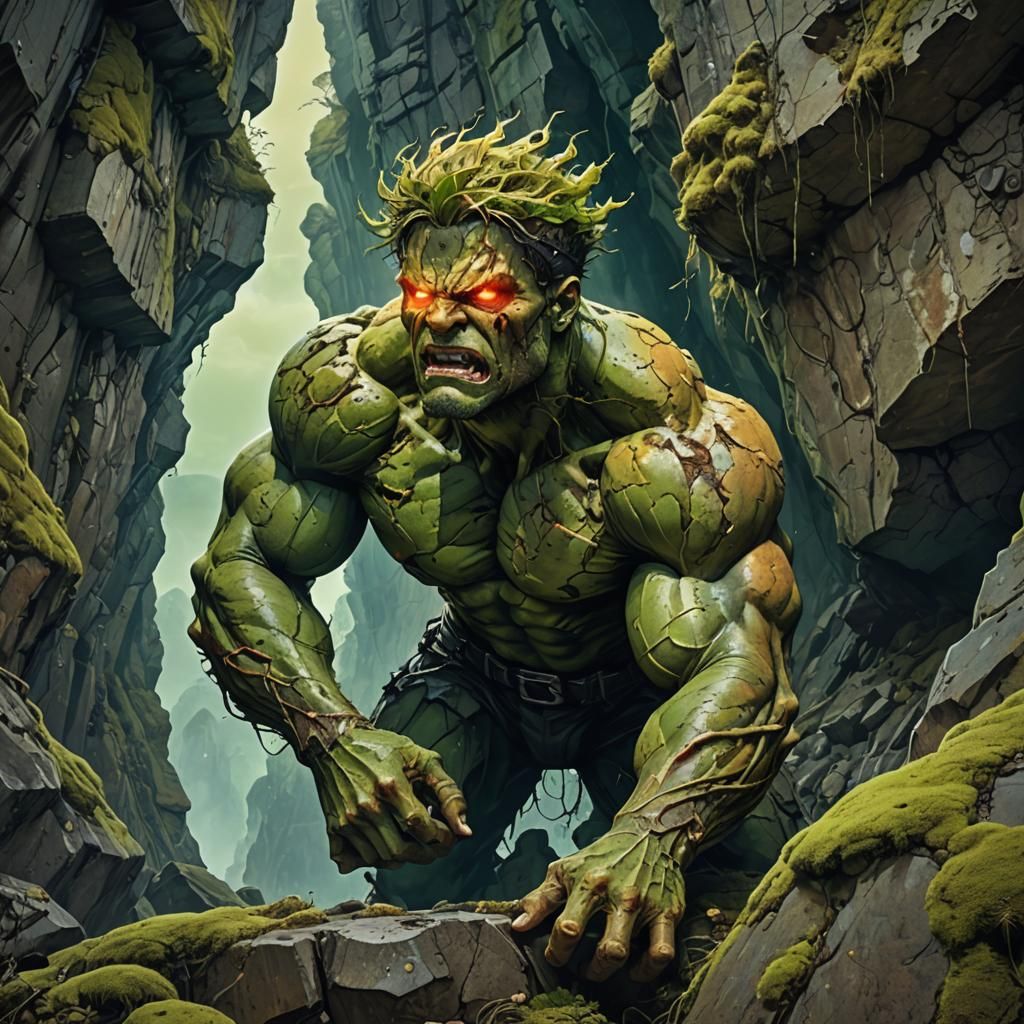 Cyclops's Desperate Fall: Mythic Fantasy Concept Art