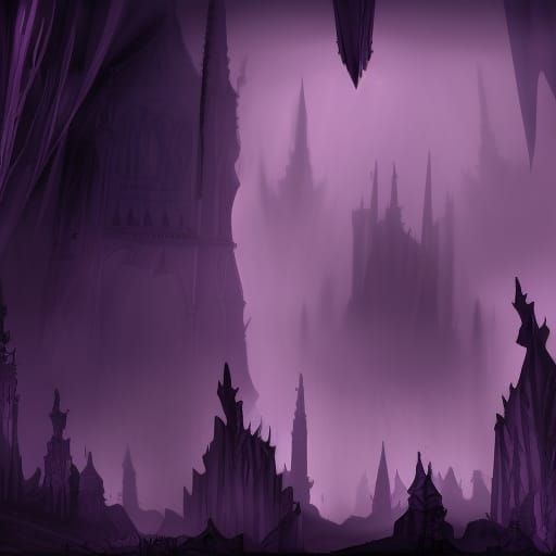 Hyperdetailed Dark Elf City in Underground Cavern