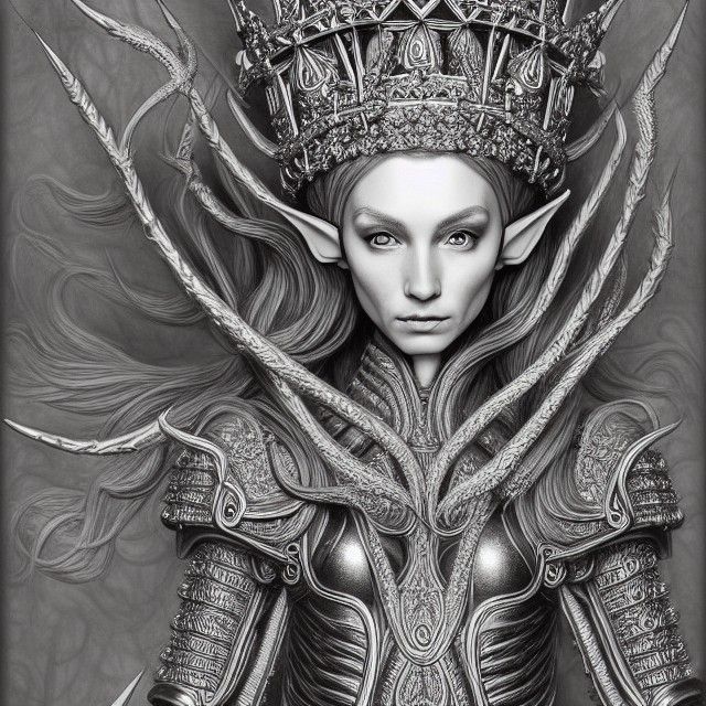 Detailed Elf Knight in Elaborate Armour