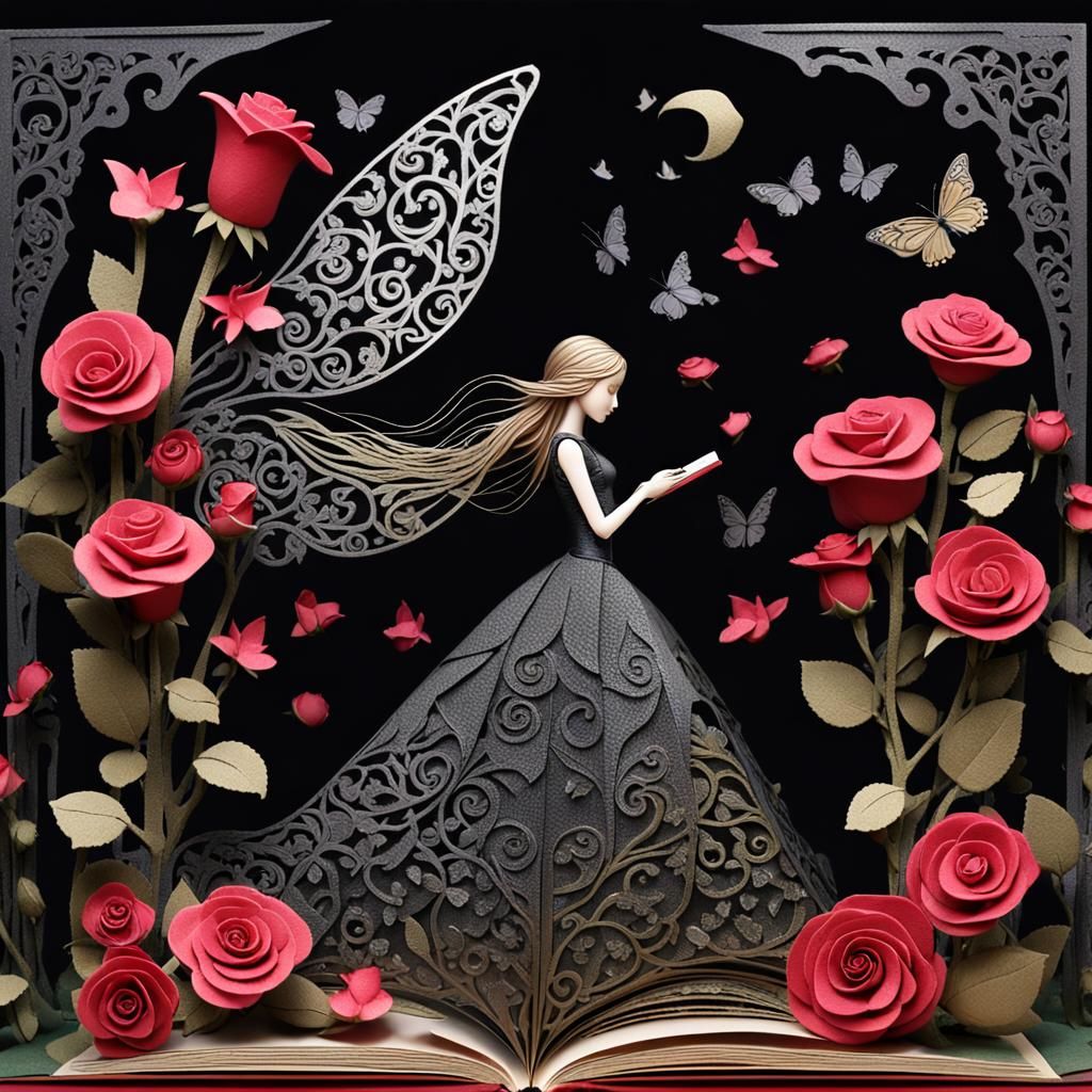 Princess in Black Rose Garden Pop-Up Book