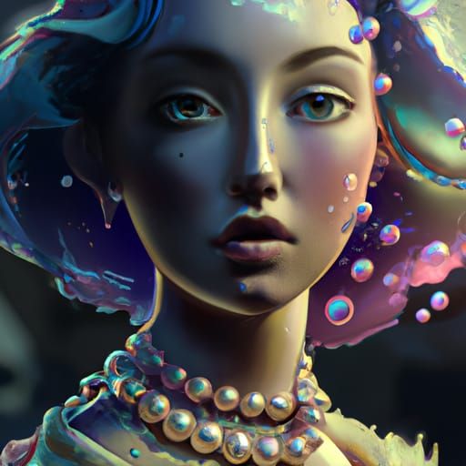 Hyperdetailed Portrait in Art Nouveau Style