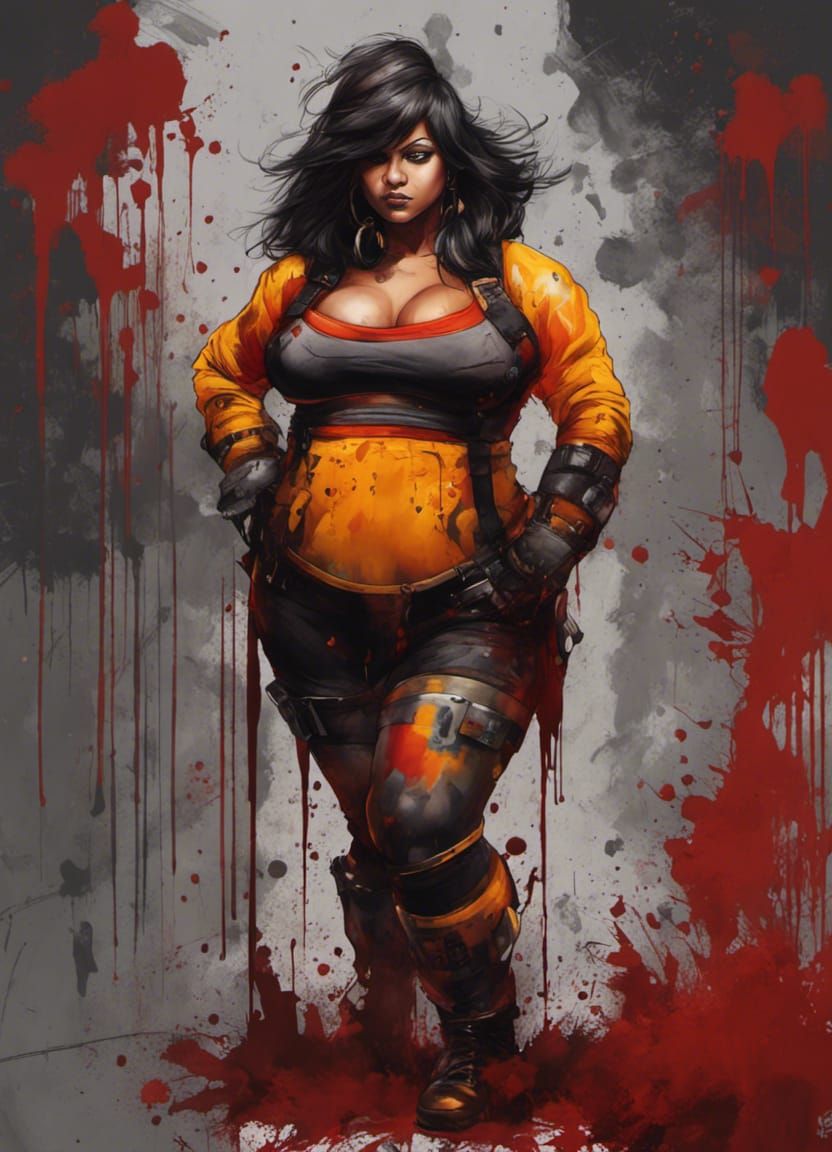 Dwarf Assassin Portrait in Graffiti Art Style