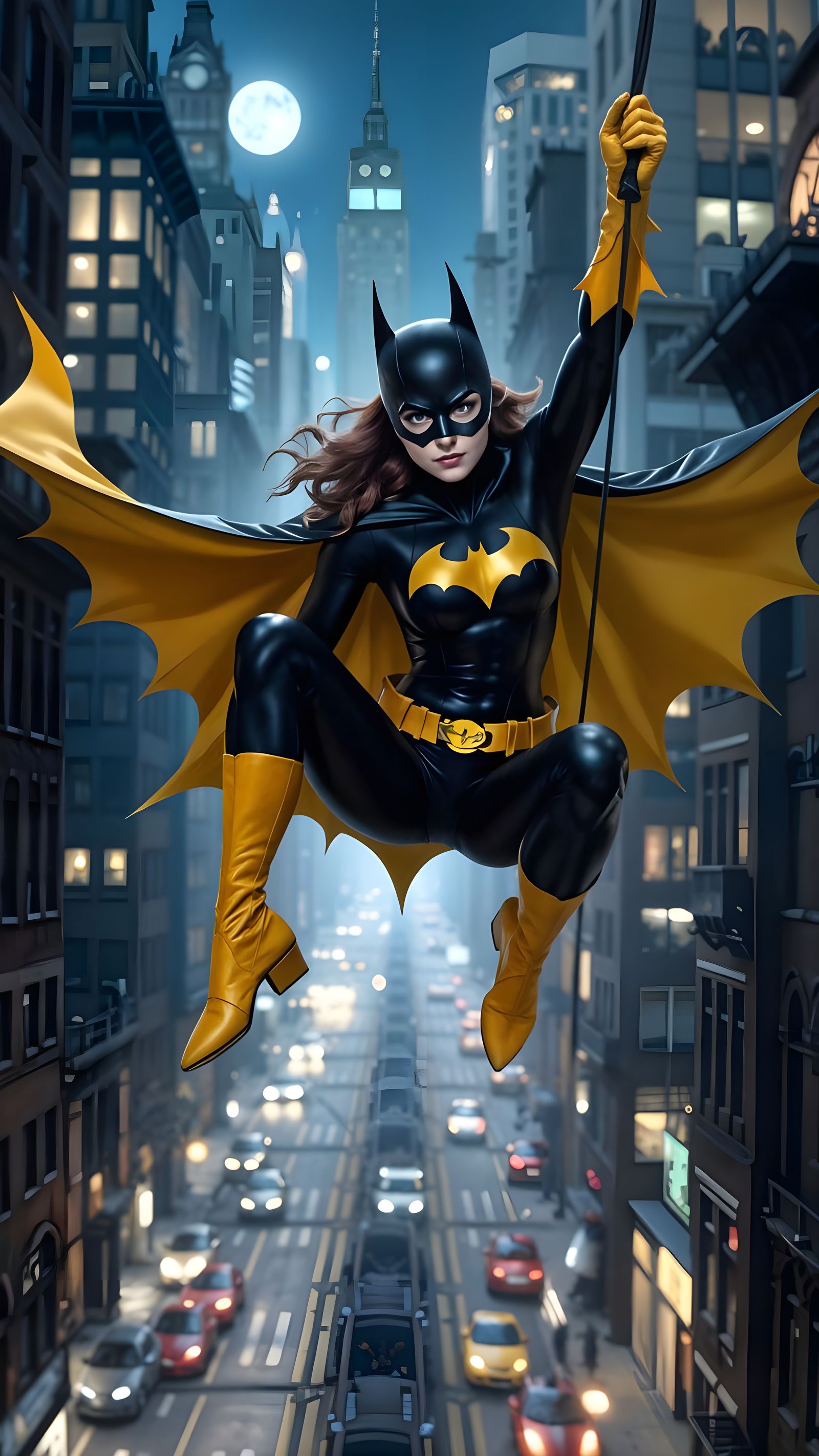 Gotham City at Night in a Cyberpunk Aesthetic