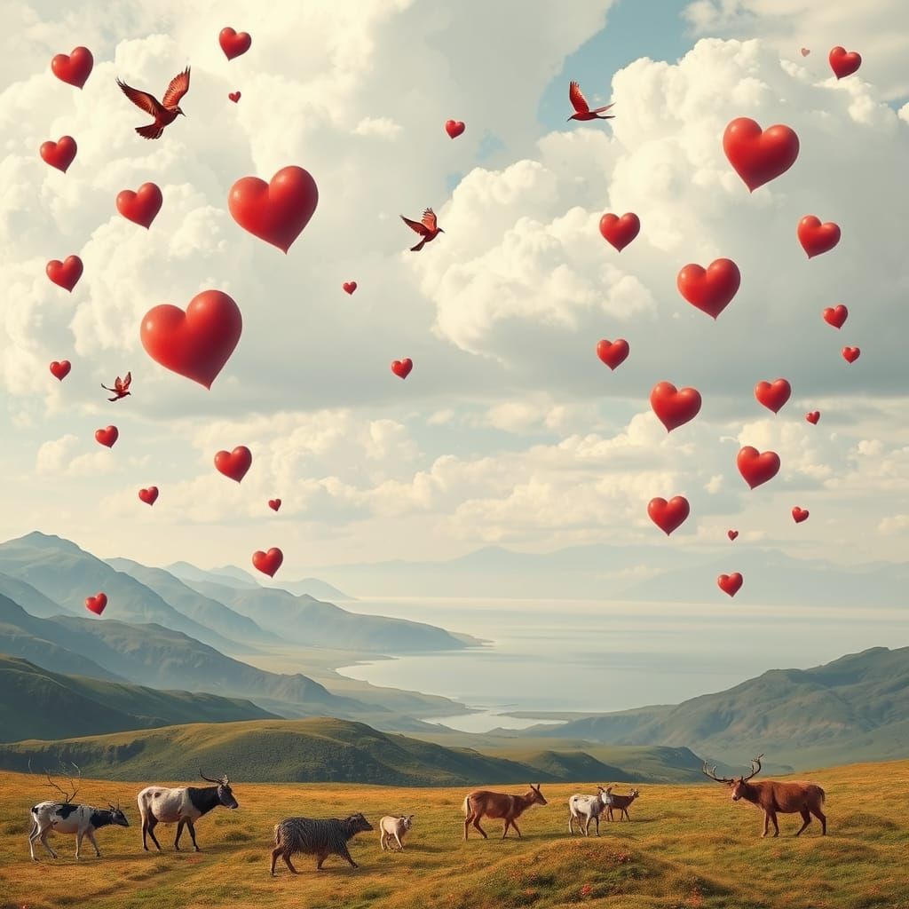 Whimsical Landscape of Unity and Harmony