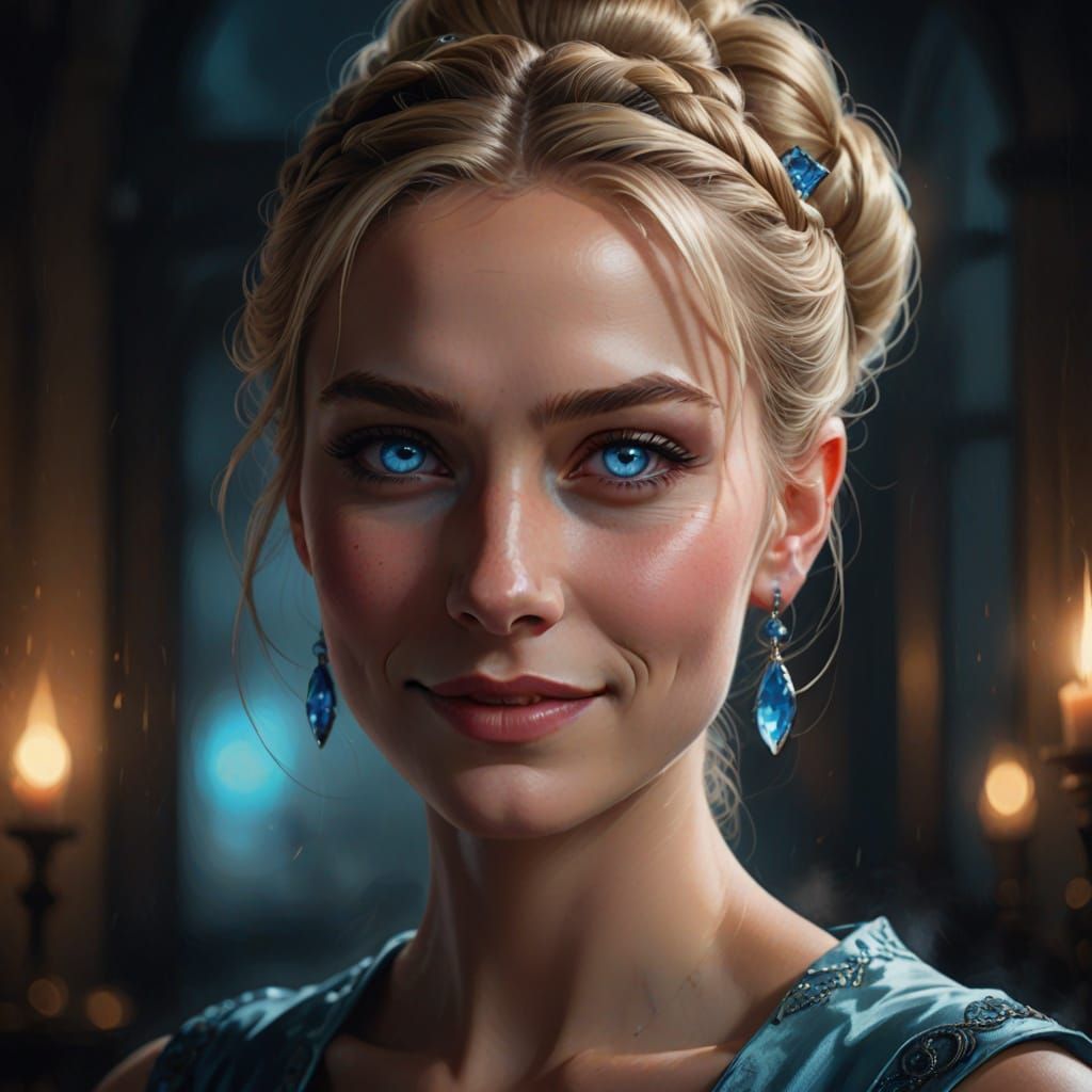 Elegant Villain with Piercing Blue Eyes