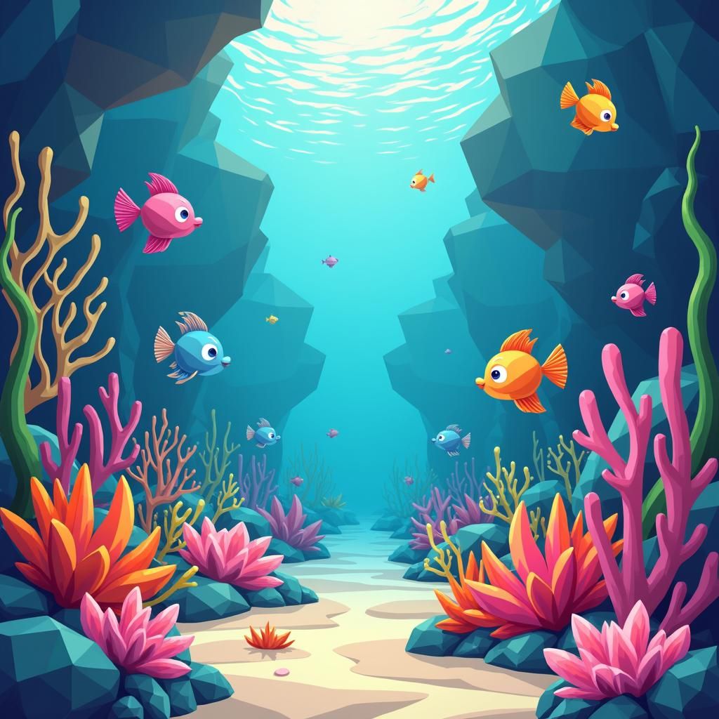 Vibrant Low Poly Underwater World