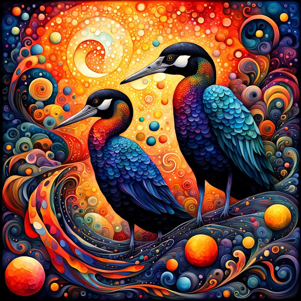 Colorful Northern Lights Watercolor Painting in Expressionis...