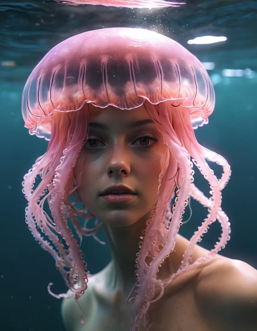 Dreamy Underwater Portrait in Soft Pastel Hues