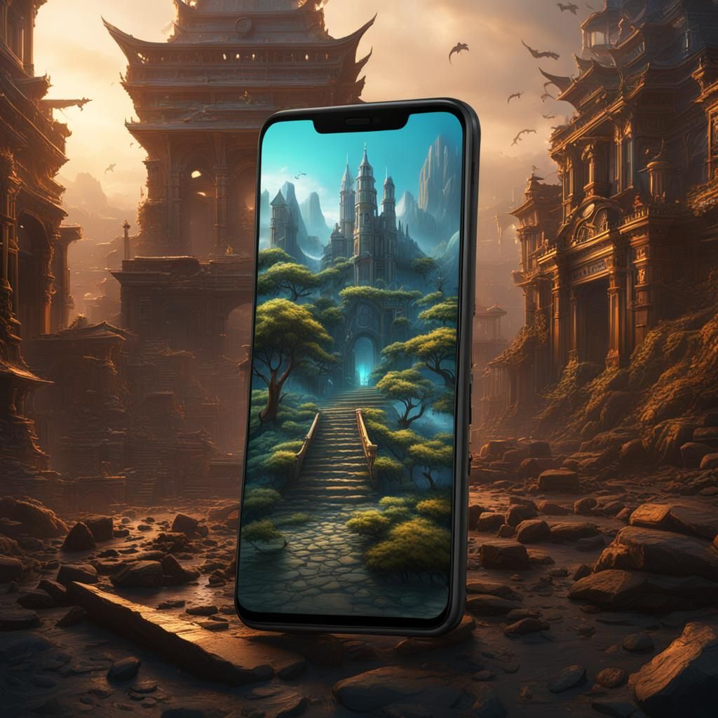 Fantastical Smartphone Matte Painting in Deep Color