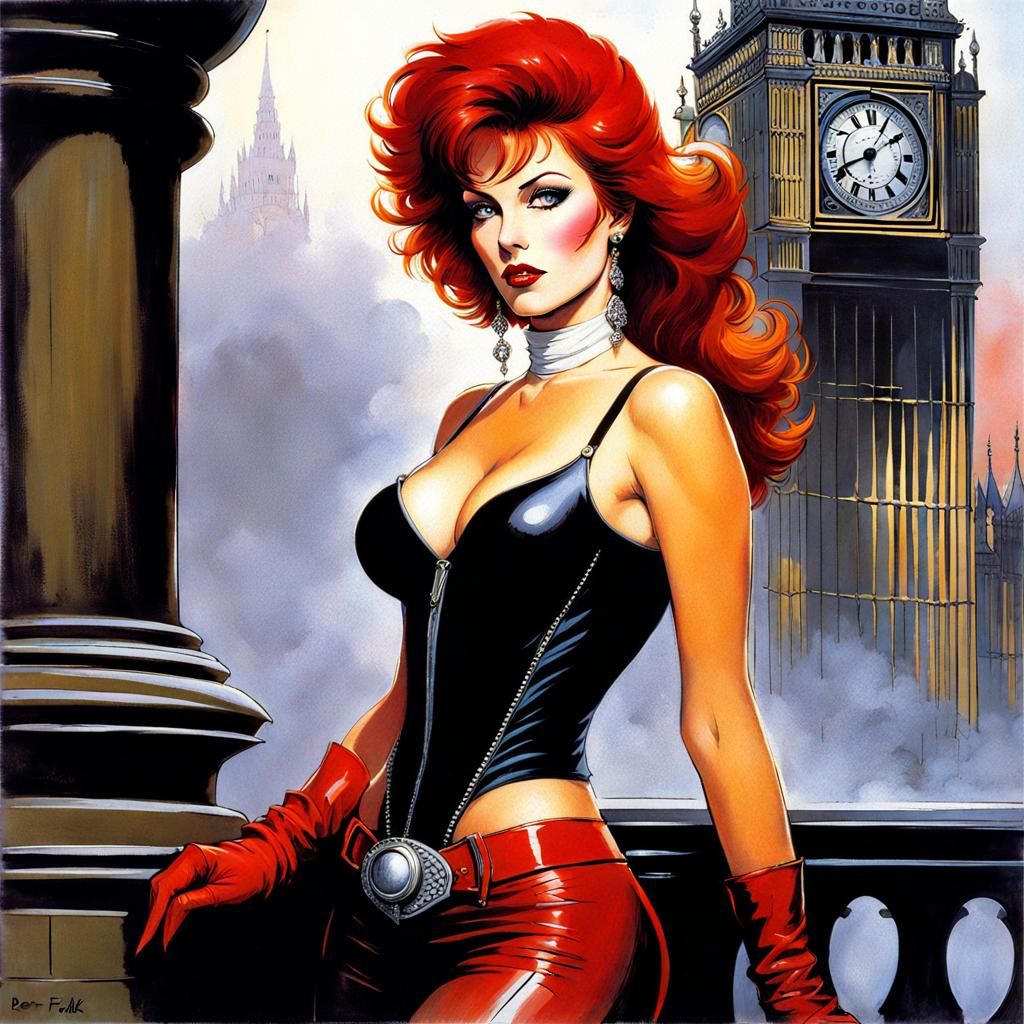 London Lady: 80s Fantasy Art Portrait