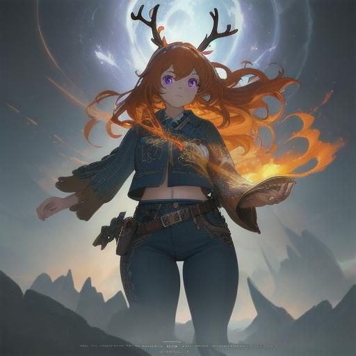 Anime-Inspired Woman with Rabbit Ears Concept Art