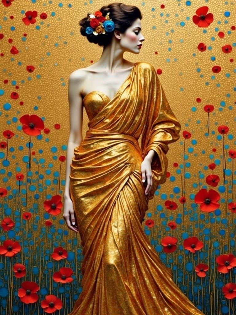 Golden Ecstasy: A Symbolist Portrait in Vienna Secession Sty...
