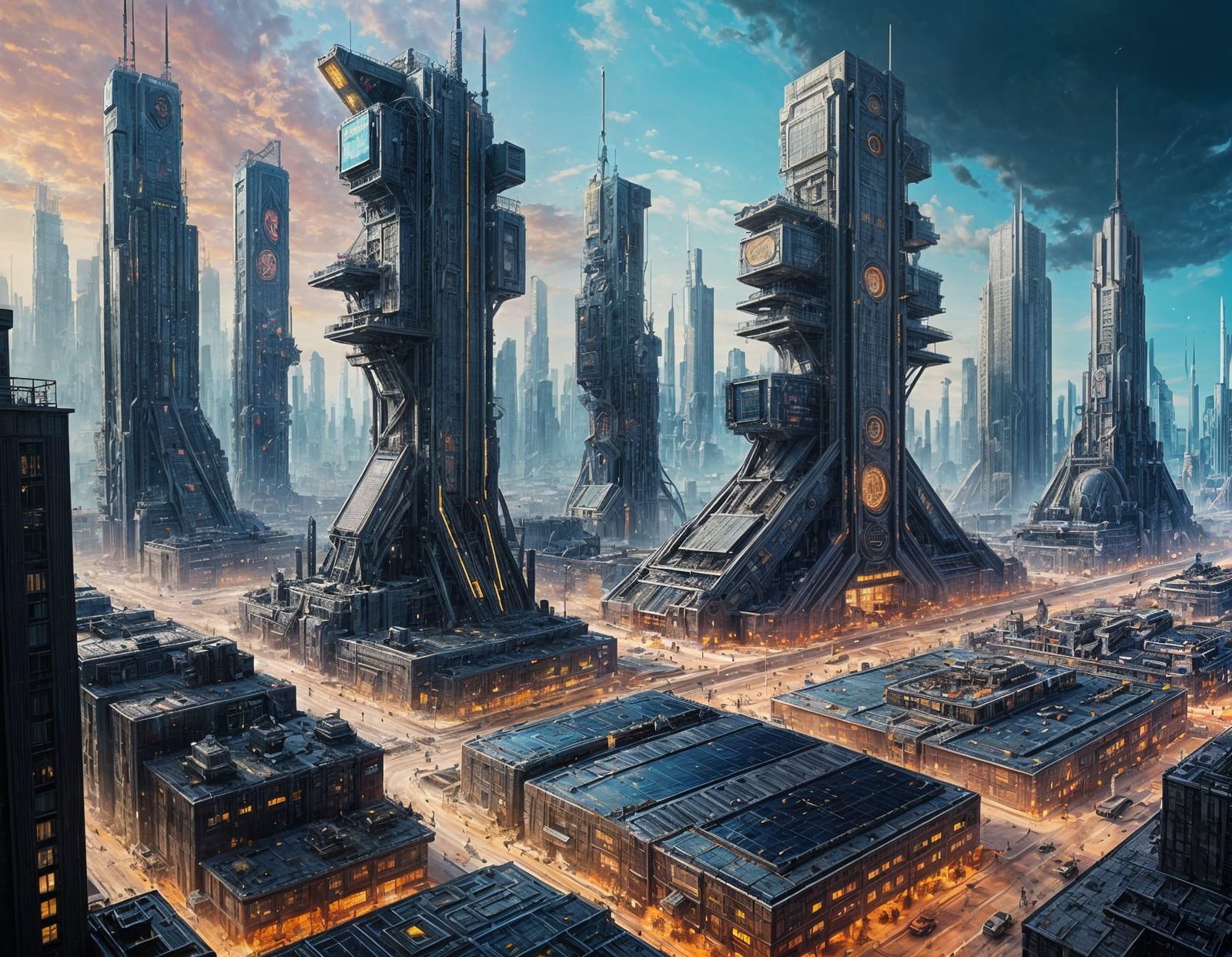 Surreal Futurist Caricature of Industrial Revolution