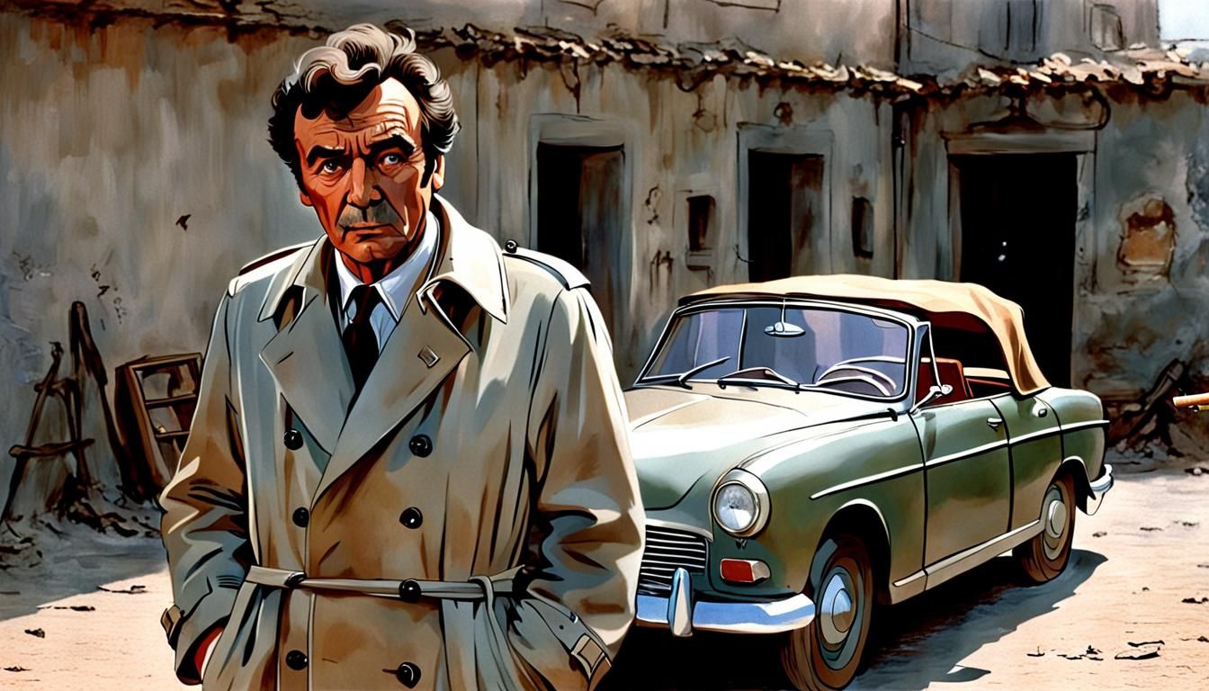 Columbo with Peugeot 403 Cabriolet