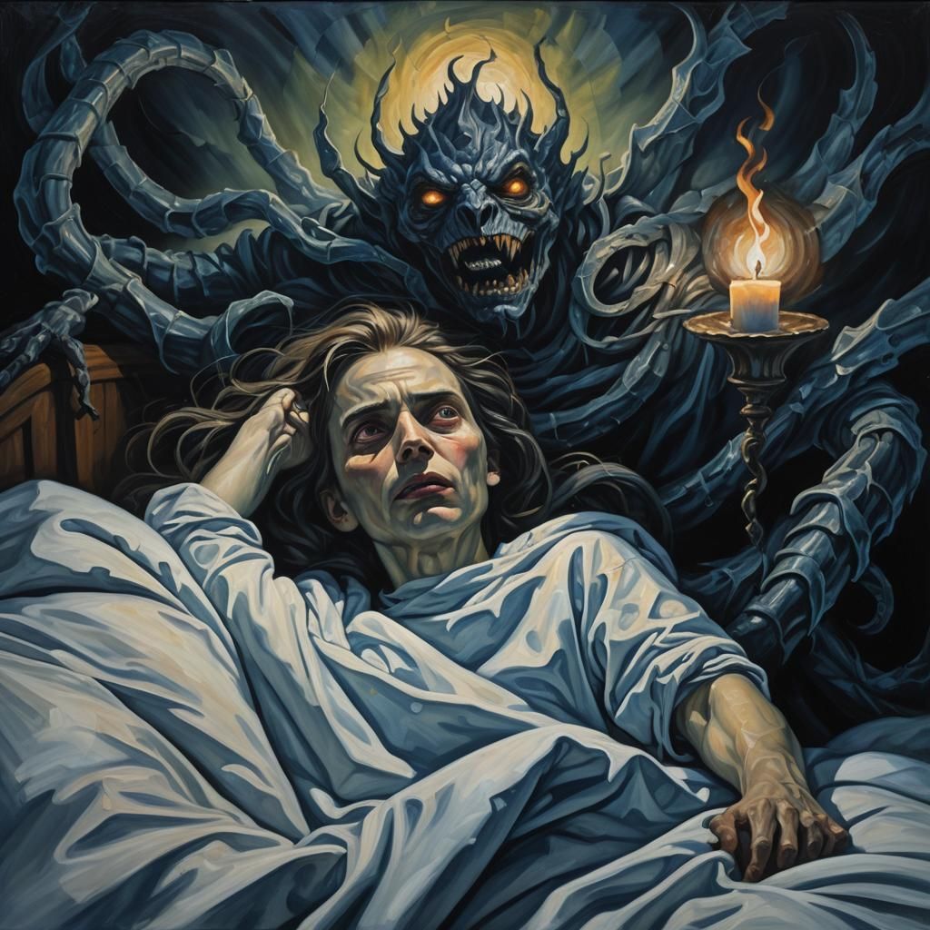 Nightmarish Creature Looms in Dark Surrealism