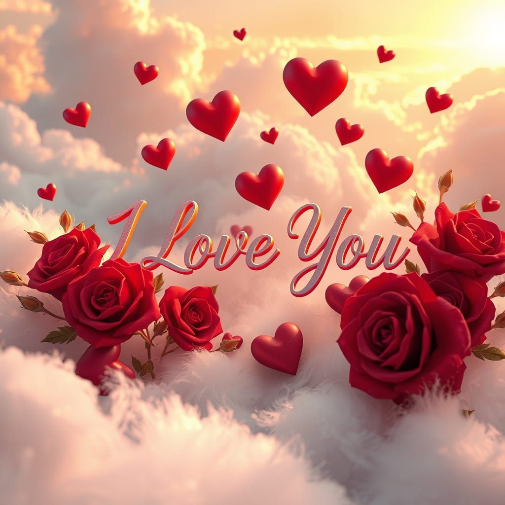 Whimsical Love Greeting Card in Fantasy Art Style