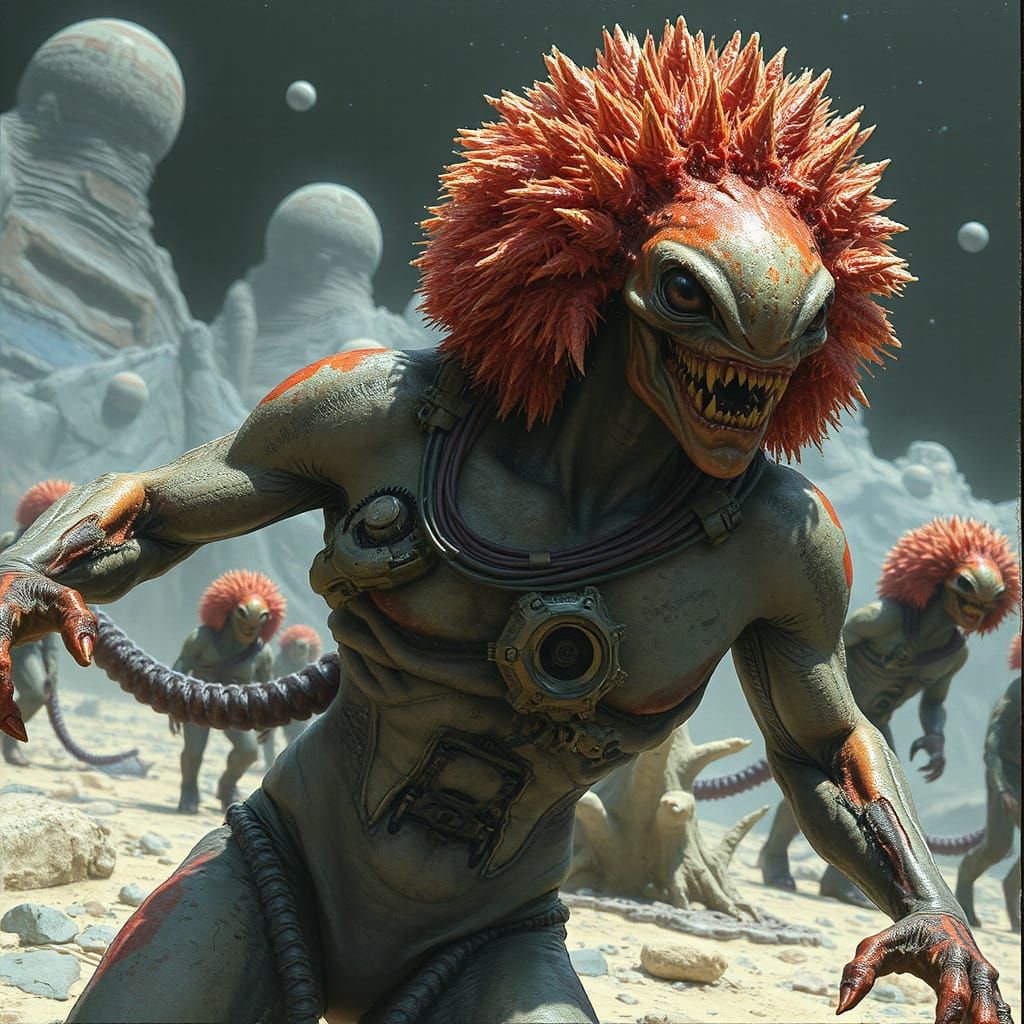 Alien Exoplanet Ecosystem with Mutated Hybrid Species