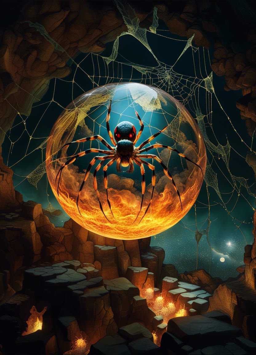 Double Exposure Spider Mage with Moon Sphere