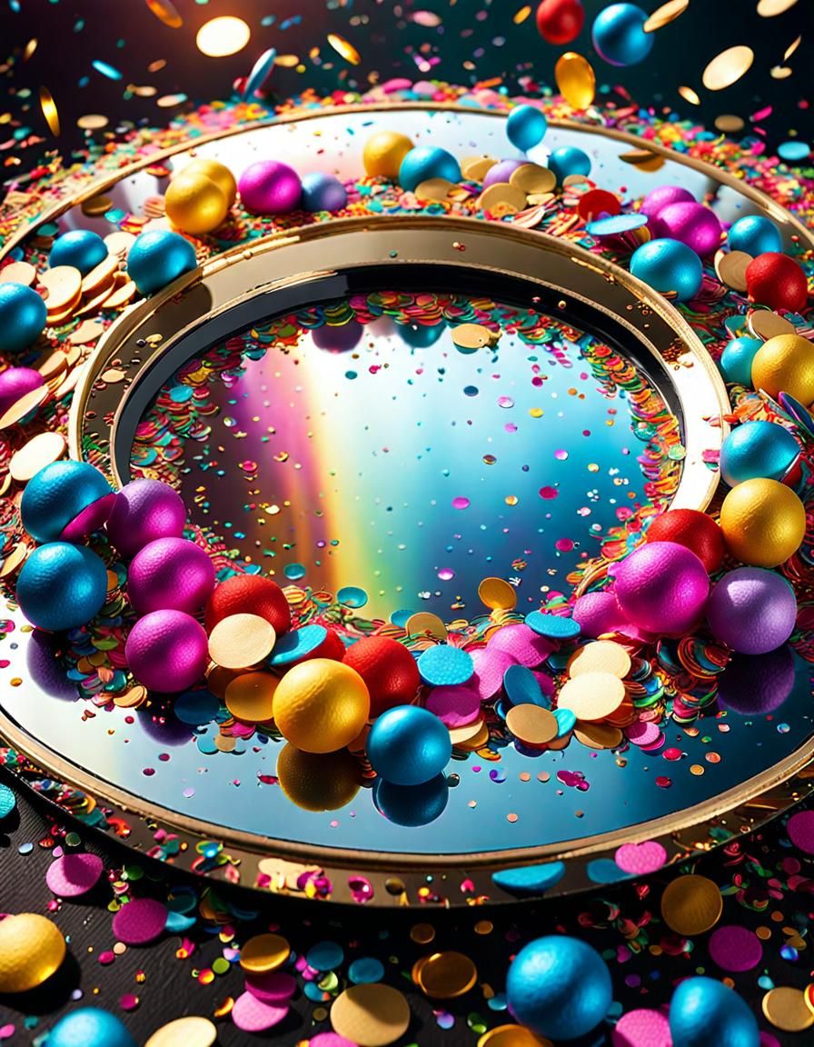 Confetti Lying On Mirror!