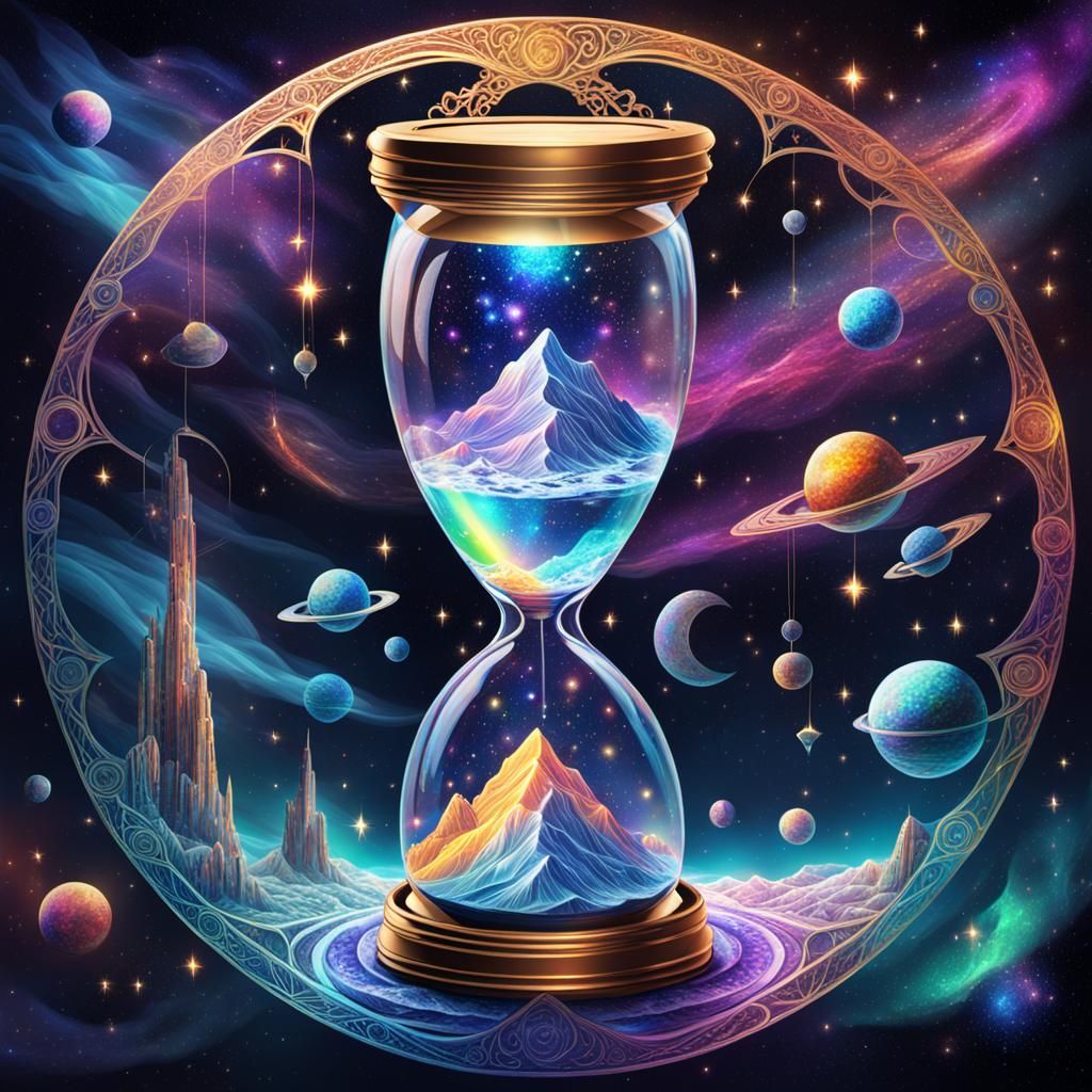 Holographic Cosmic Hourglass Astral Illustration
