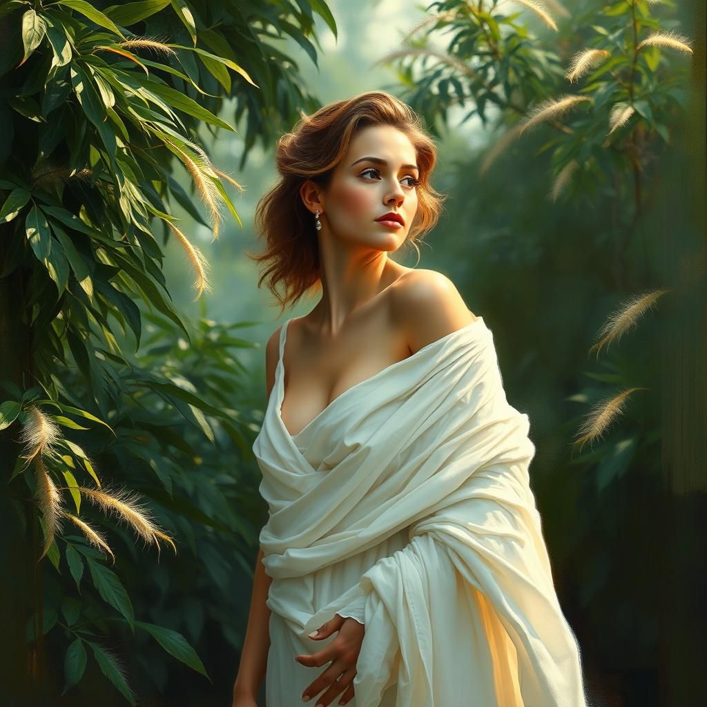 Woman in Toga: Impressionistic Timeless Beauty