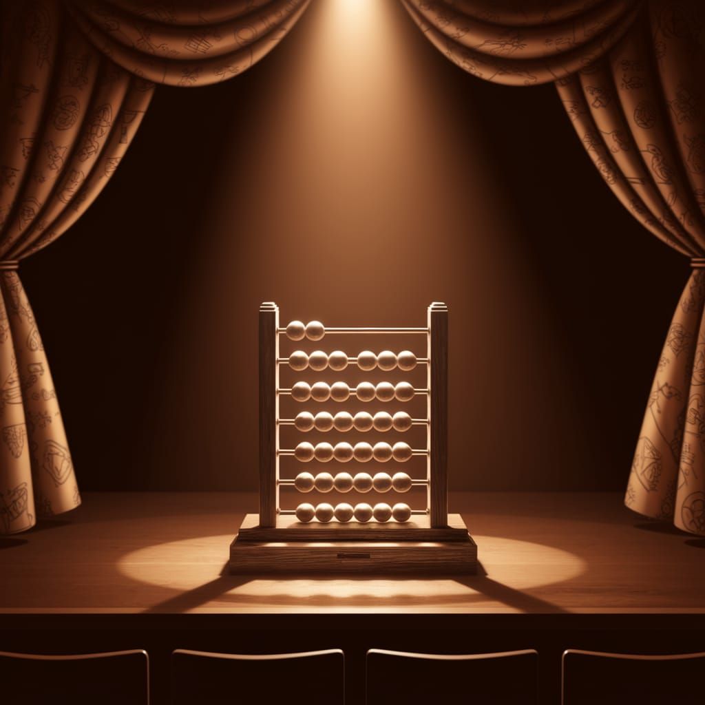 Mysterious Abacus Illuminated on a Cozy Theater Stage