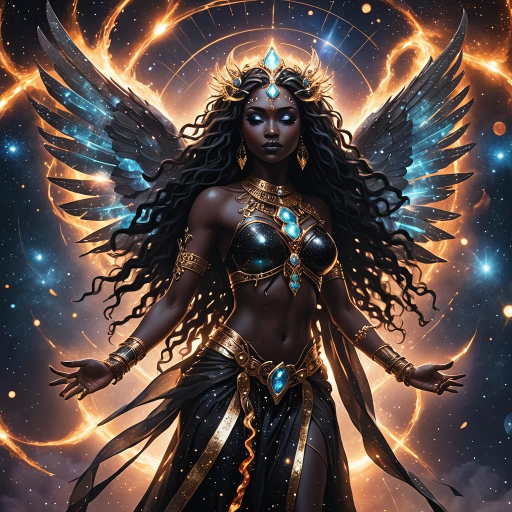 Goddess Saraya with Crystal Flame Wings