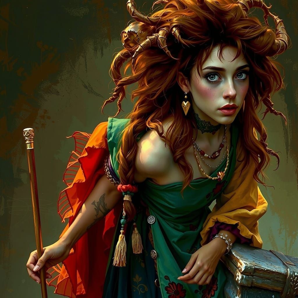 Etched Sketch of a Lecherous Witch Scene