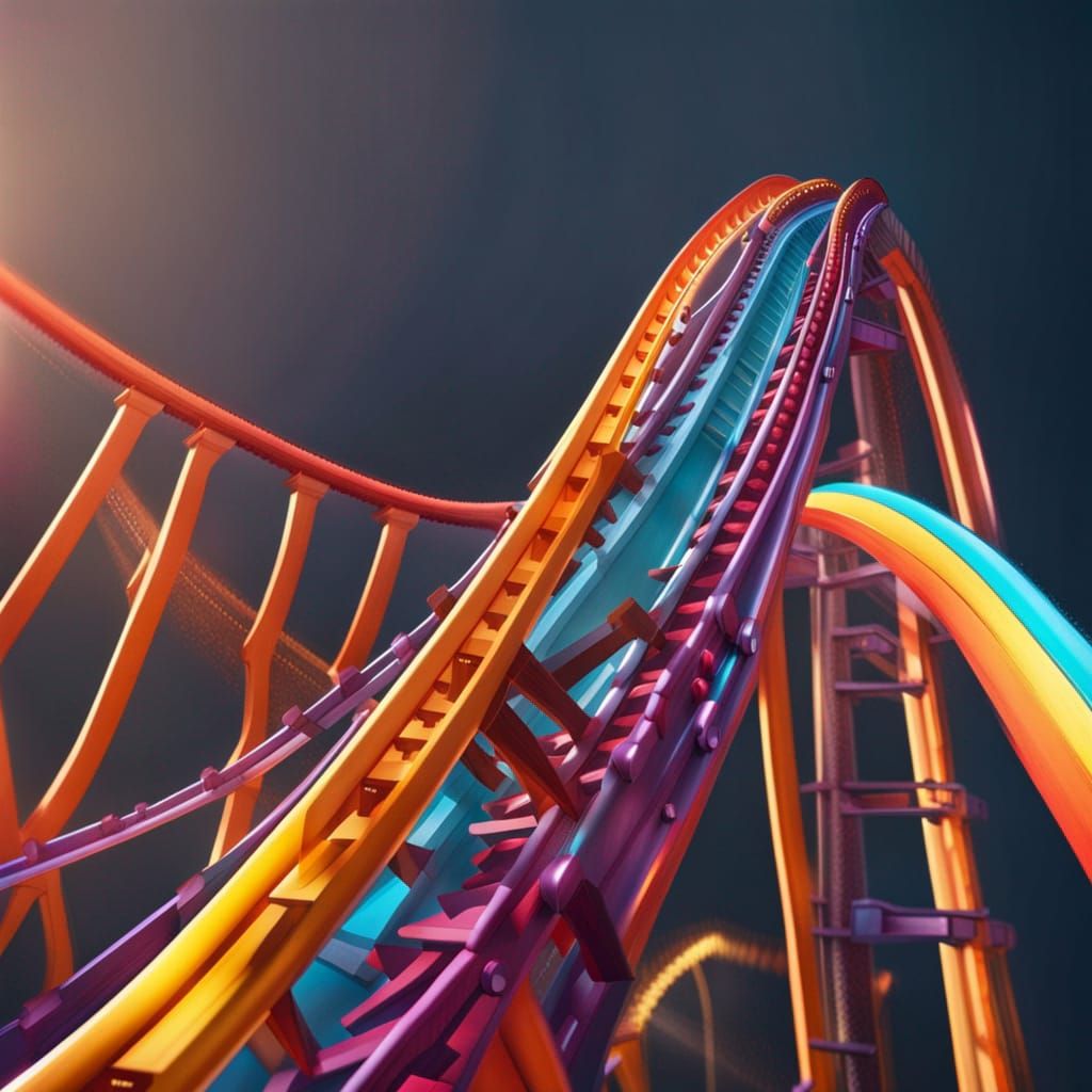 Hyperrealistic 3D Roller Coaster Concept Art