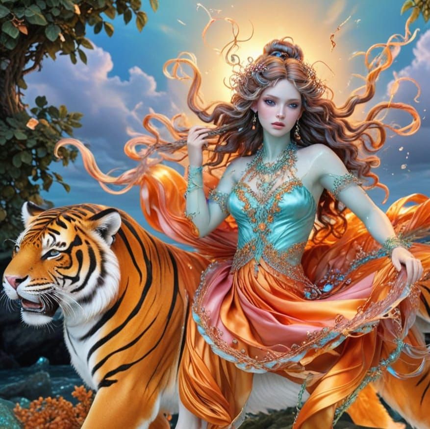 Elegant, Photorealistic Scene with Shimmering Glass and Ocea...