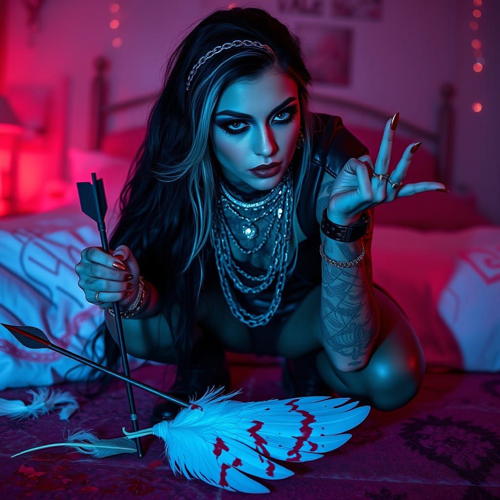 Goth Woman in Dark Fantasy Aesthetic