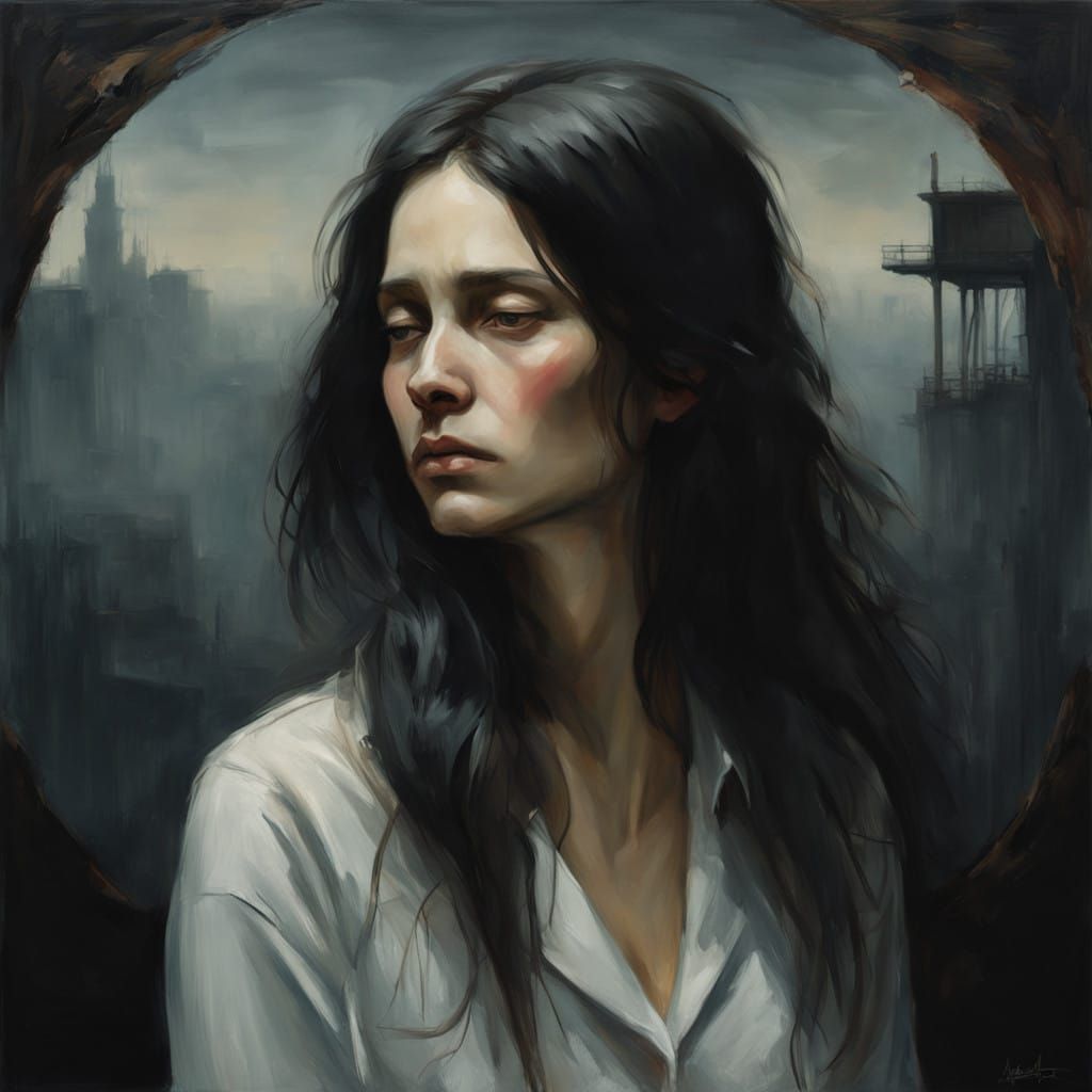 Contemplative Figure in Hyperrealistic Portraiture