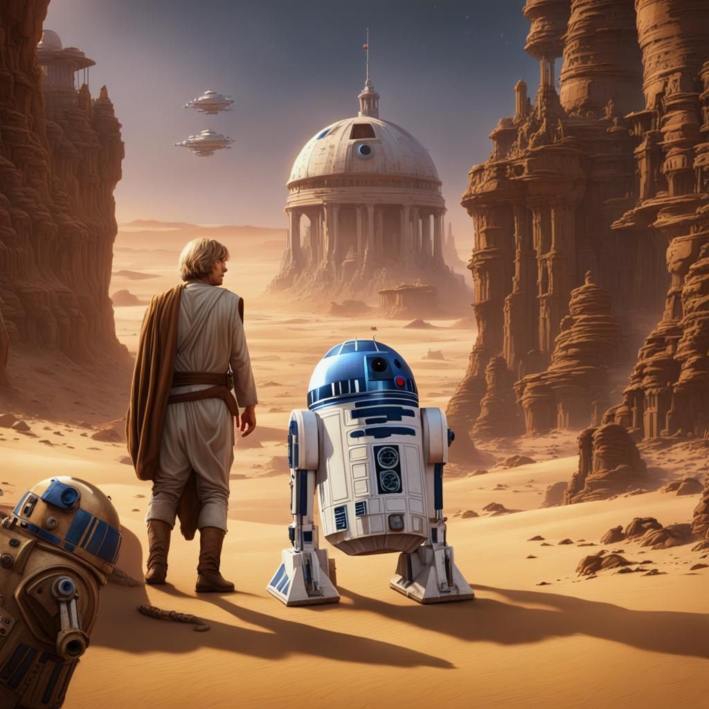 Luke Skywalker's Christmas on Tatooine: A Matte Painting