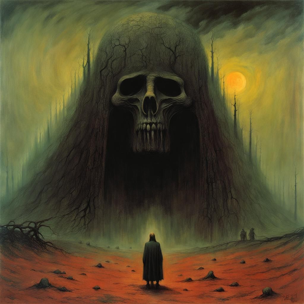Grimdark Landscape in Beksiński Style