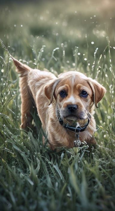 Adorable Yellow Lab in Golden Hour