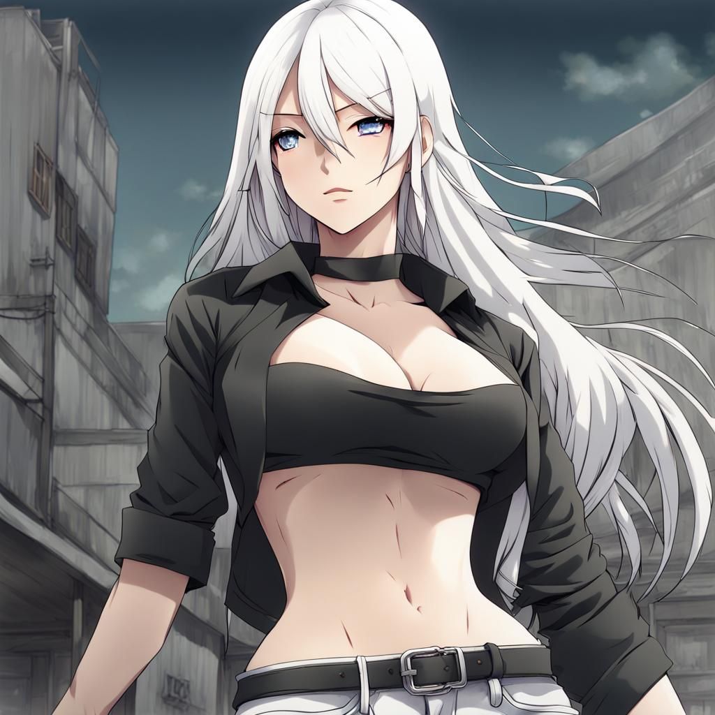 Anime Style Image of a Tall Athletic Woman