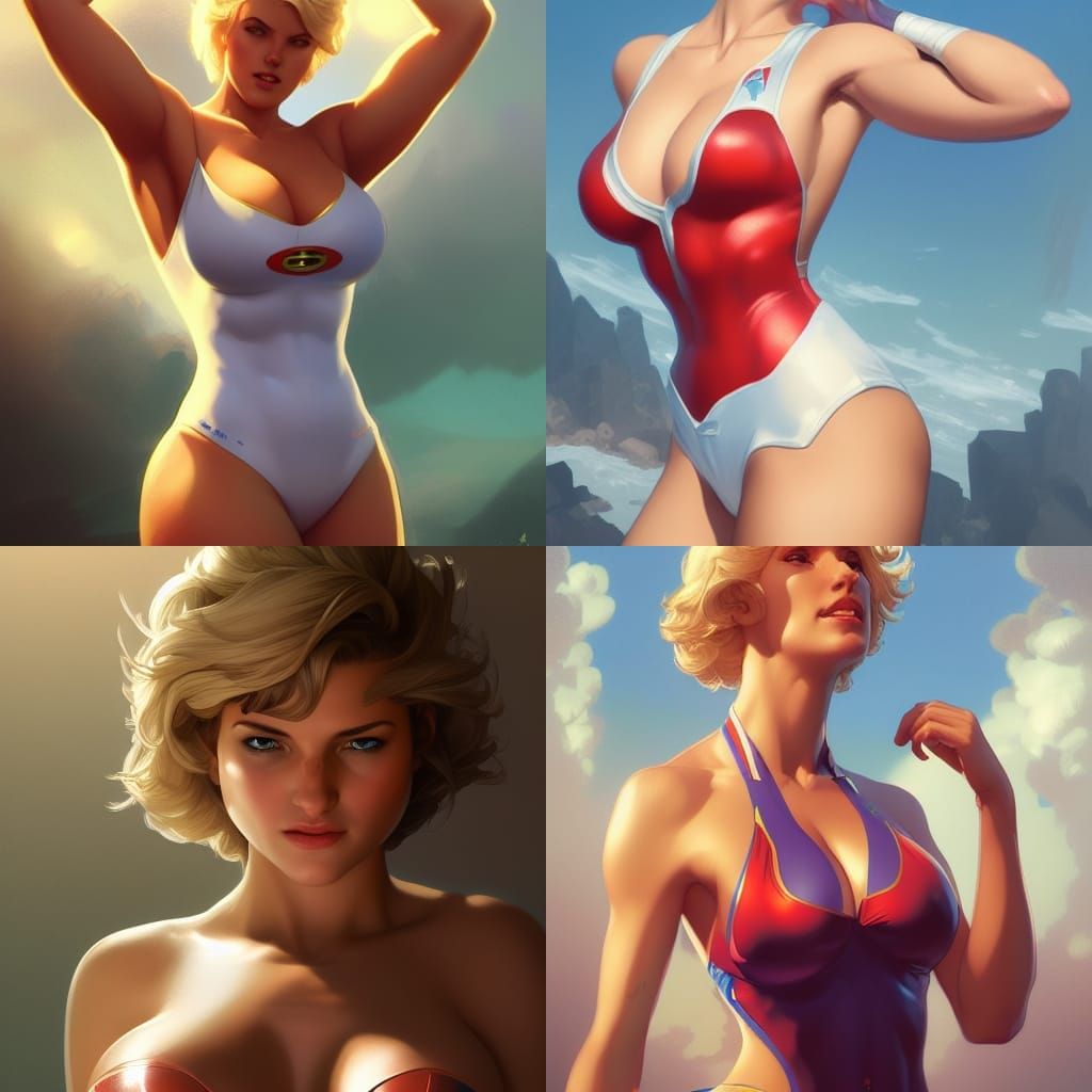 Powergirl Portrait with Dynamic Lighting