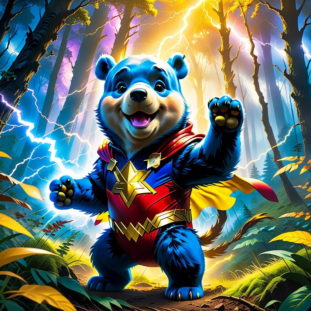 Wonderful Winnie the Pooh in Vibrant Superhero Attire