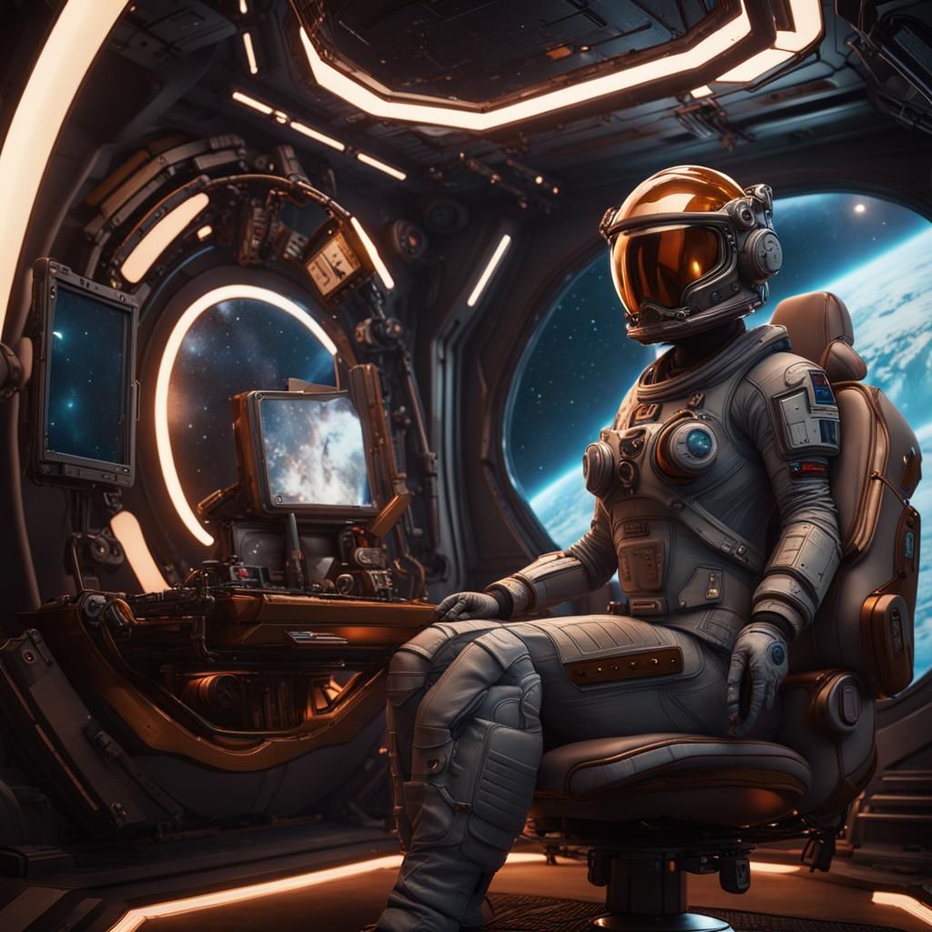 Astronaut Cockpit at Lightspeed: A Digital Matte Painting