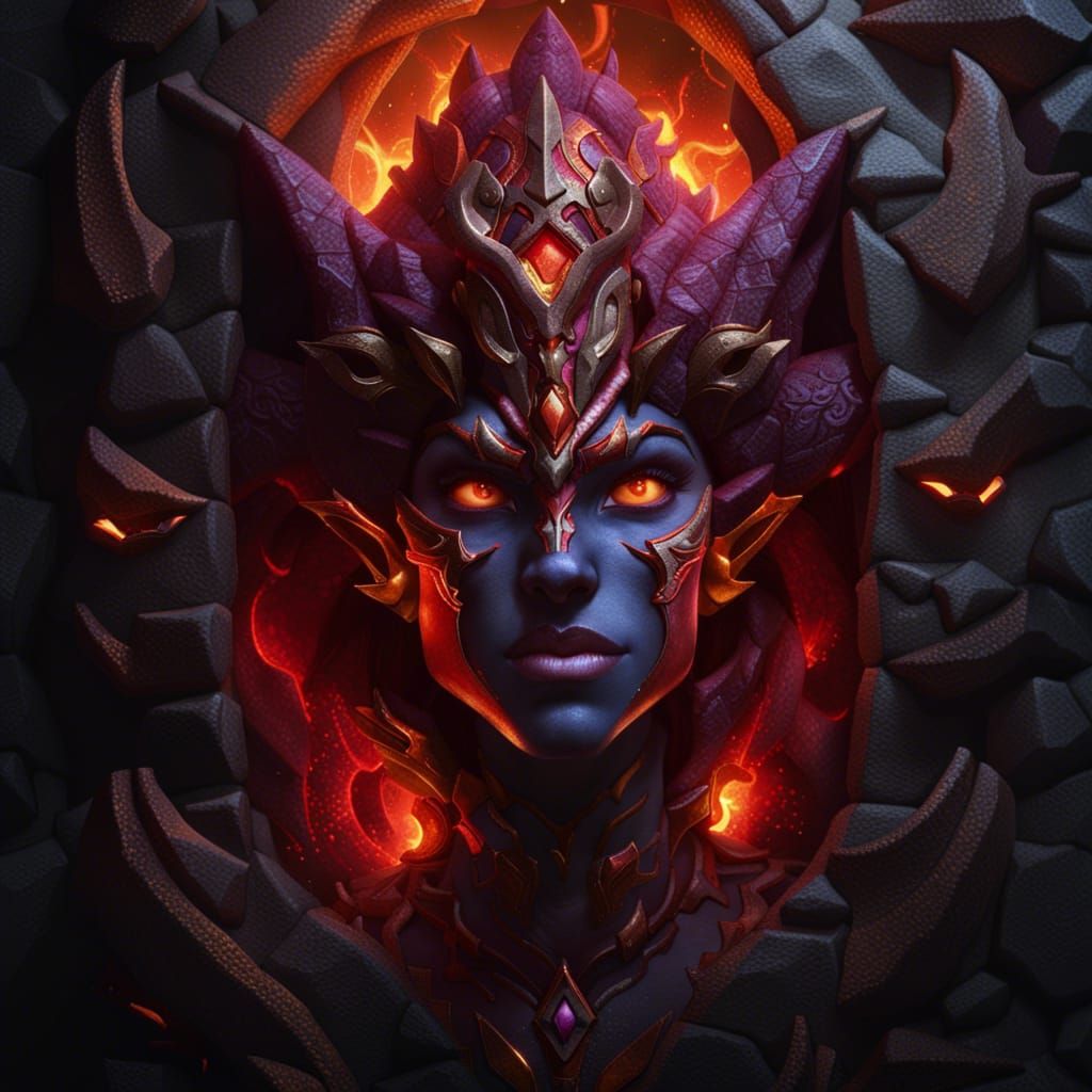 Alexstrasza Dragon Aspect on Stone Wall